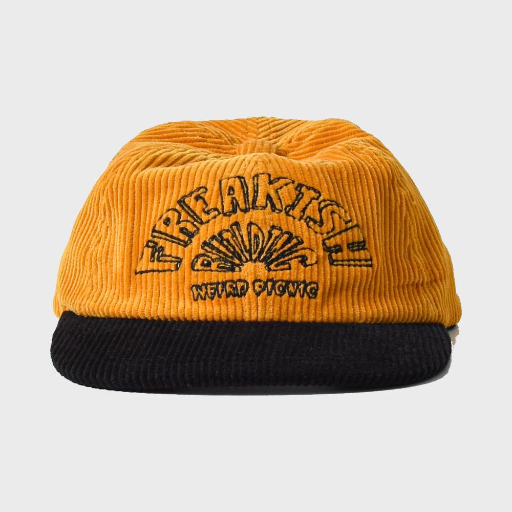 WEIRD SEMICIRCLE CORDUROY FLAT BRIM CAP (YELLOW)