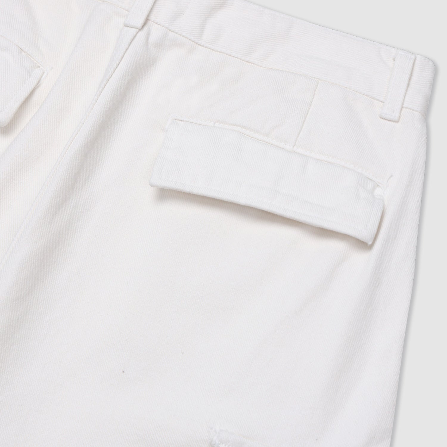 COTTON TWILL MILITARY WIDE CARGO PANTS (OFF WHITE)