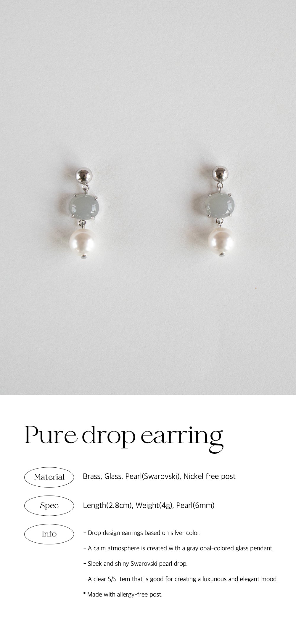 Pure drop earring