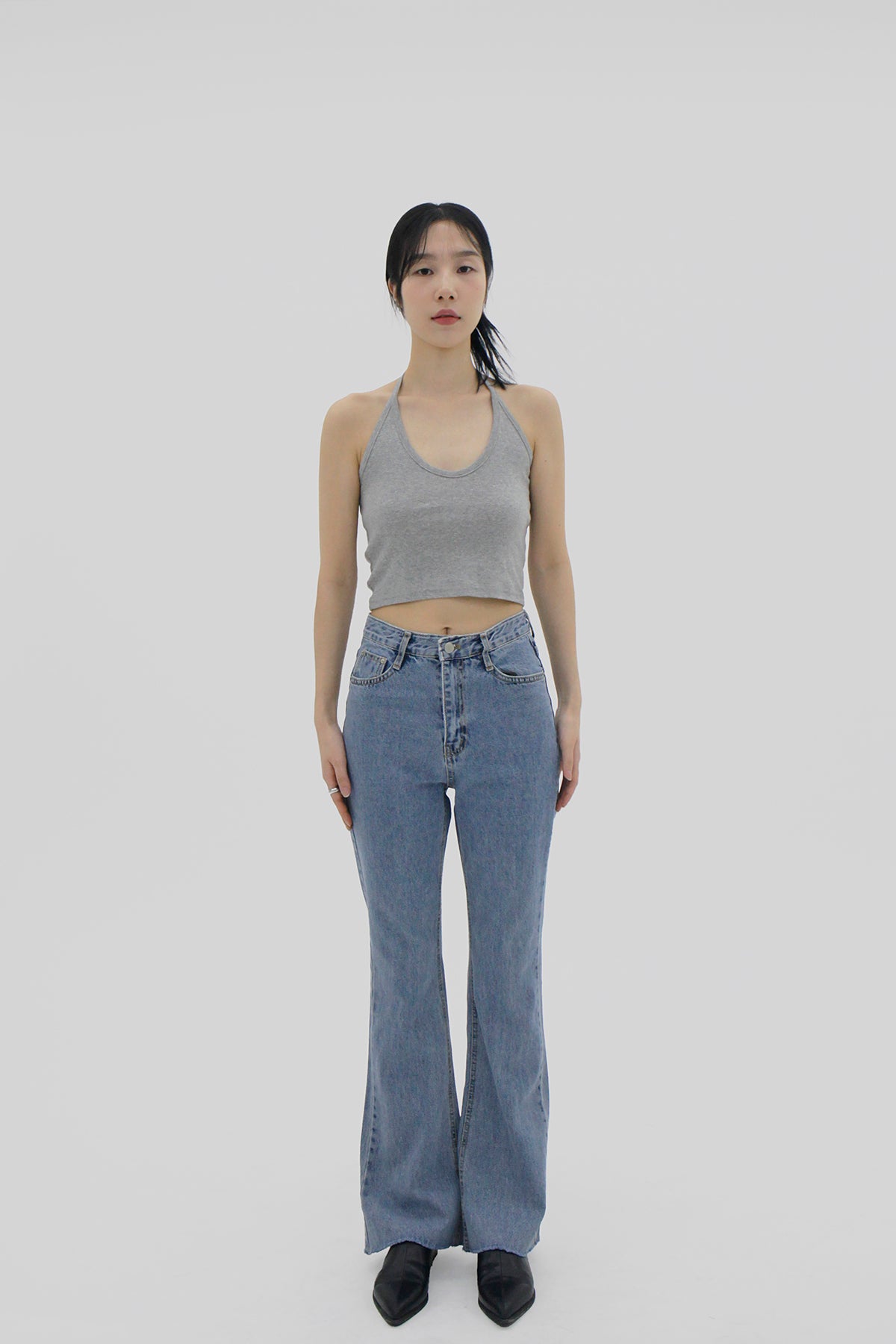 Cropped halterneck sleeveless (3color)