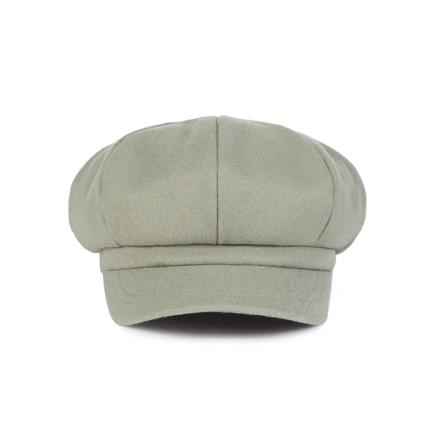 VA Square Stud Wool Newsboy Cap / Green