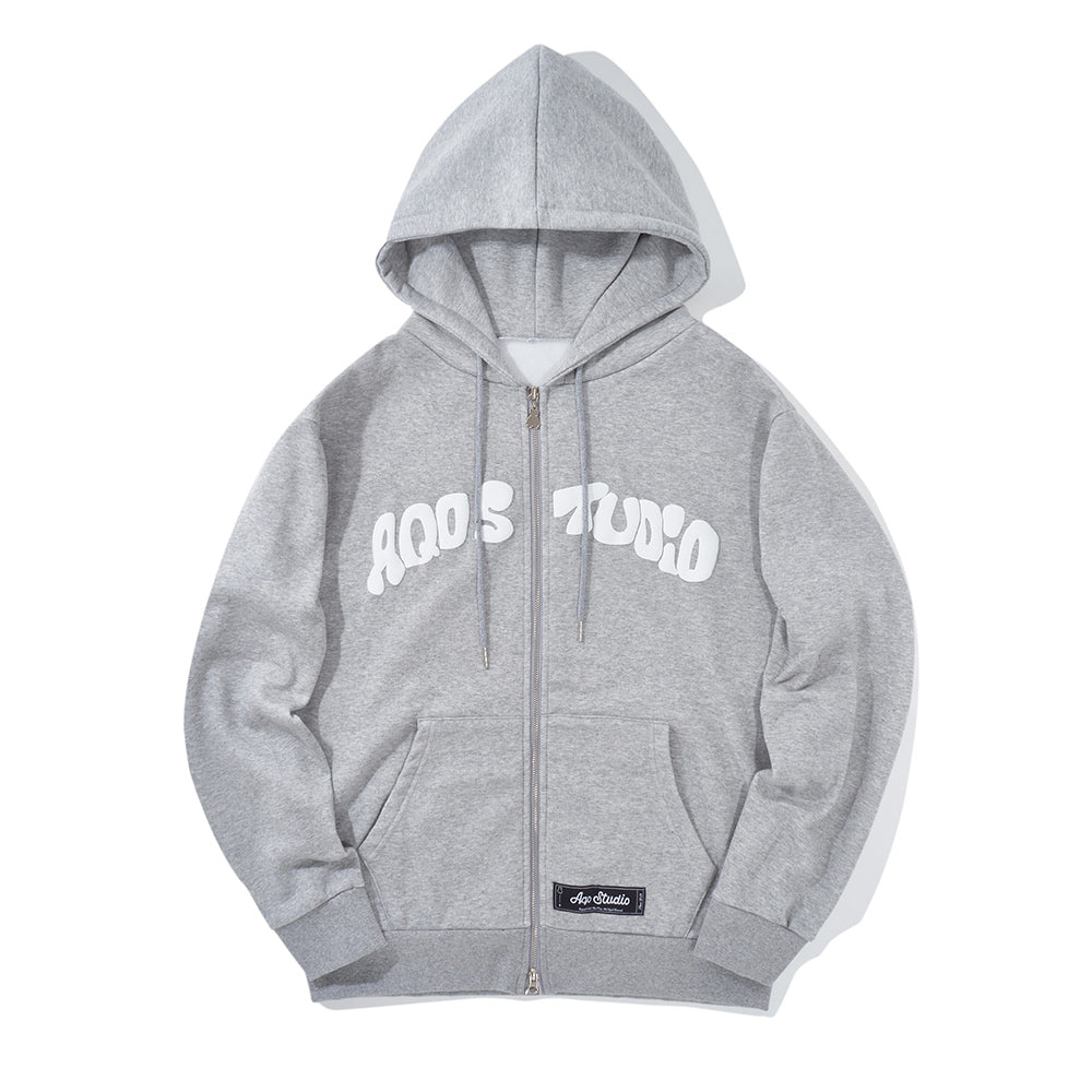 AQO LOGO PRINT HOODIE ZIP UP