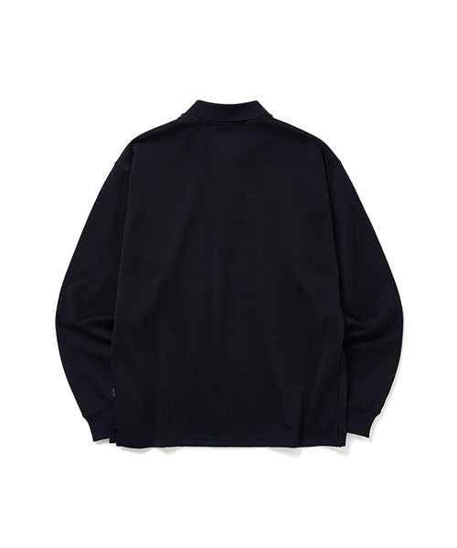 W LOGO LS PIQUE (NAVY)