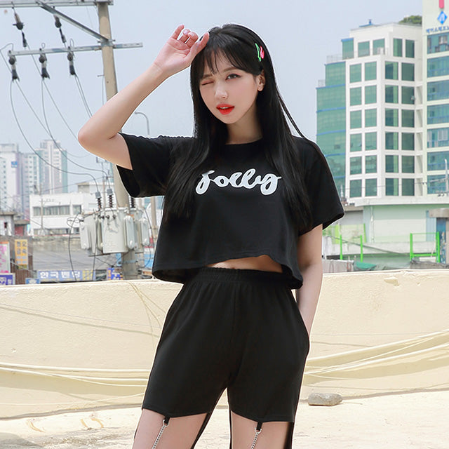 TOP(8137) Jelly Crop Short Sleeve Tee