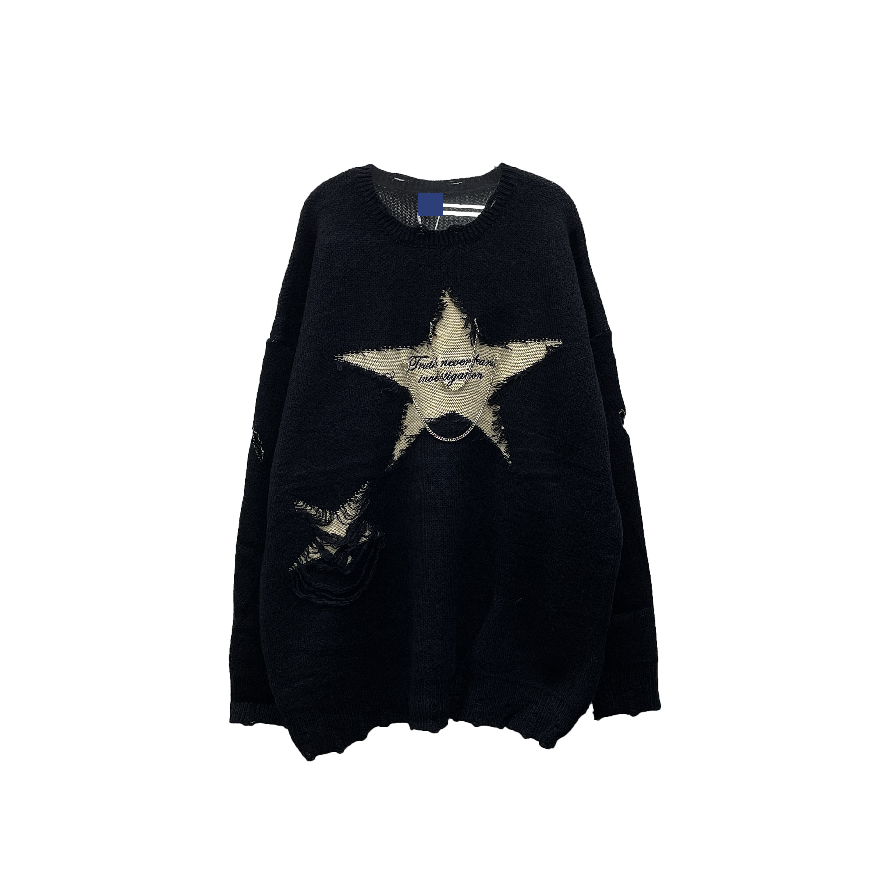 Chain-Star Loose Knit Sweater