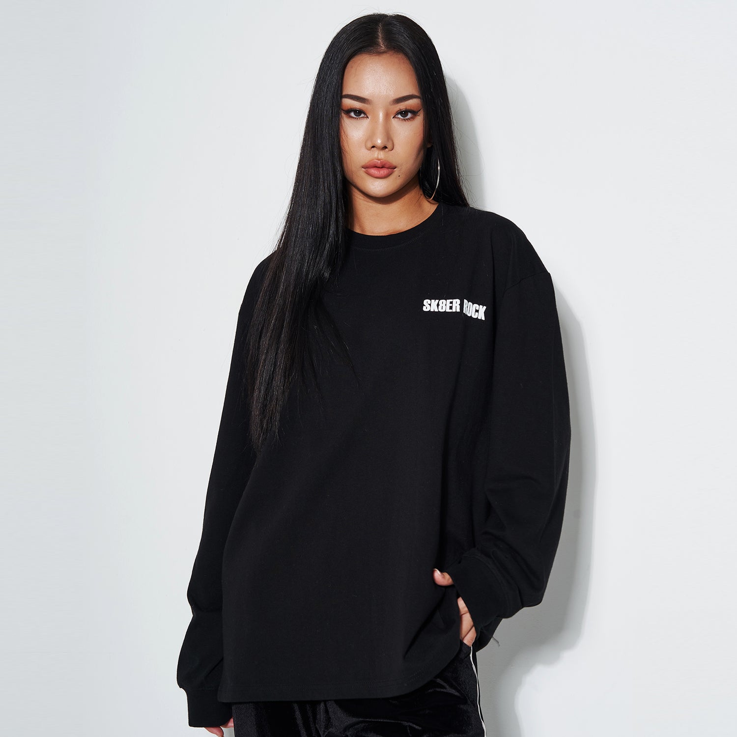 SK8ER ROCK LONG SLEEVE T-SHIRT BLACK