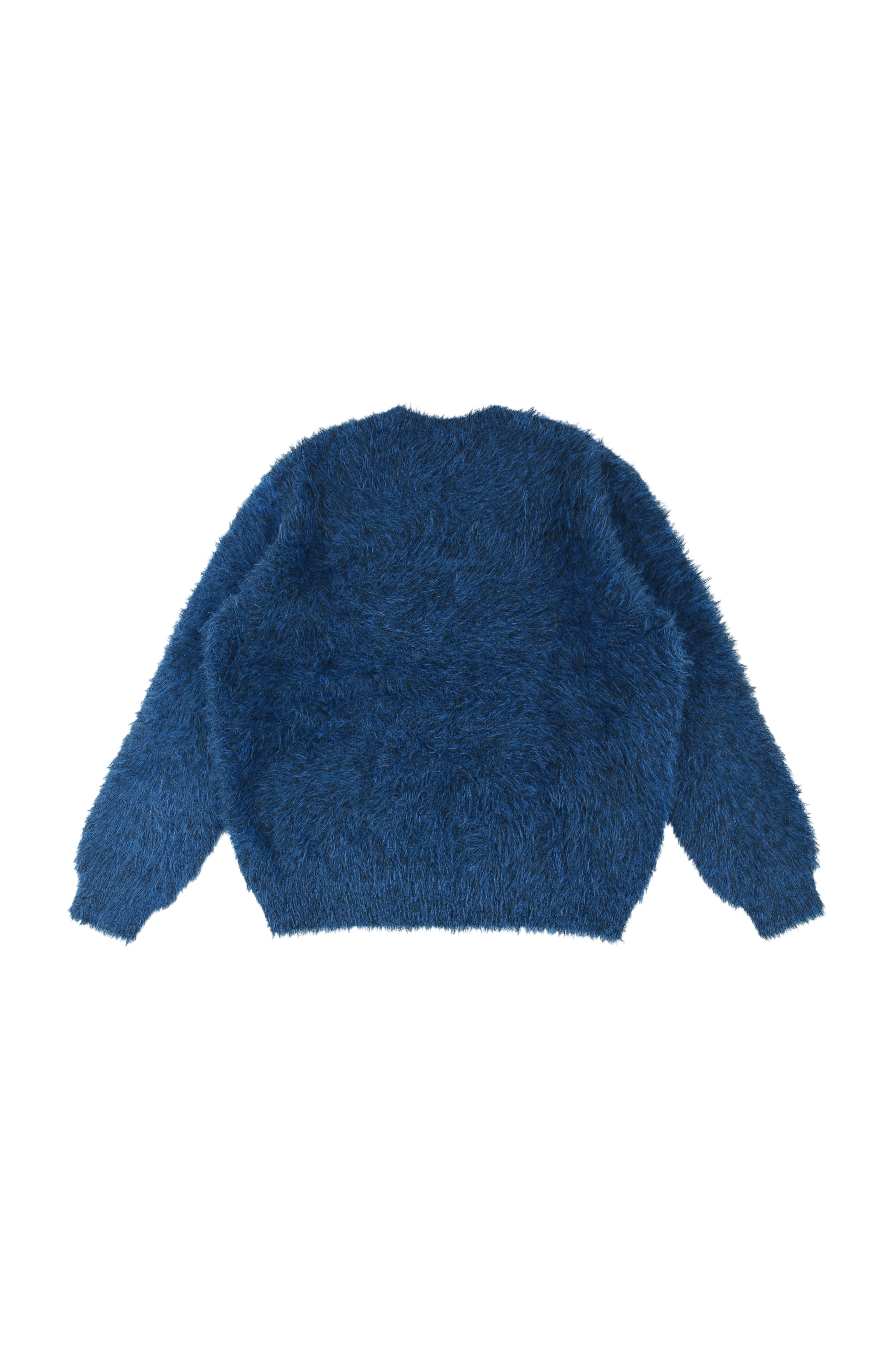 Blue mix angora over-fit knitwear