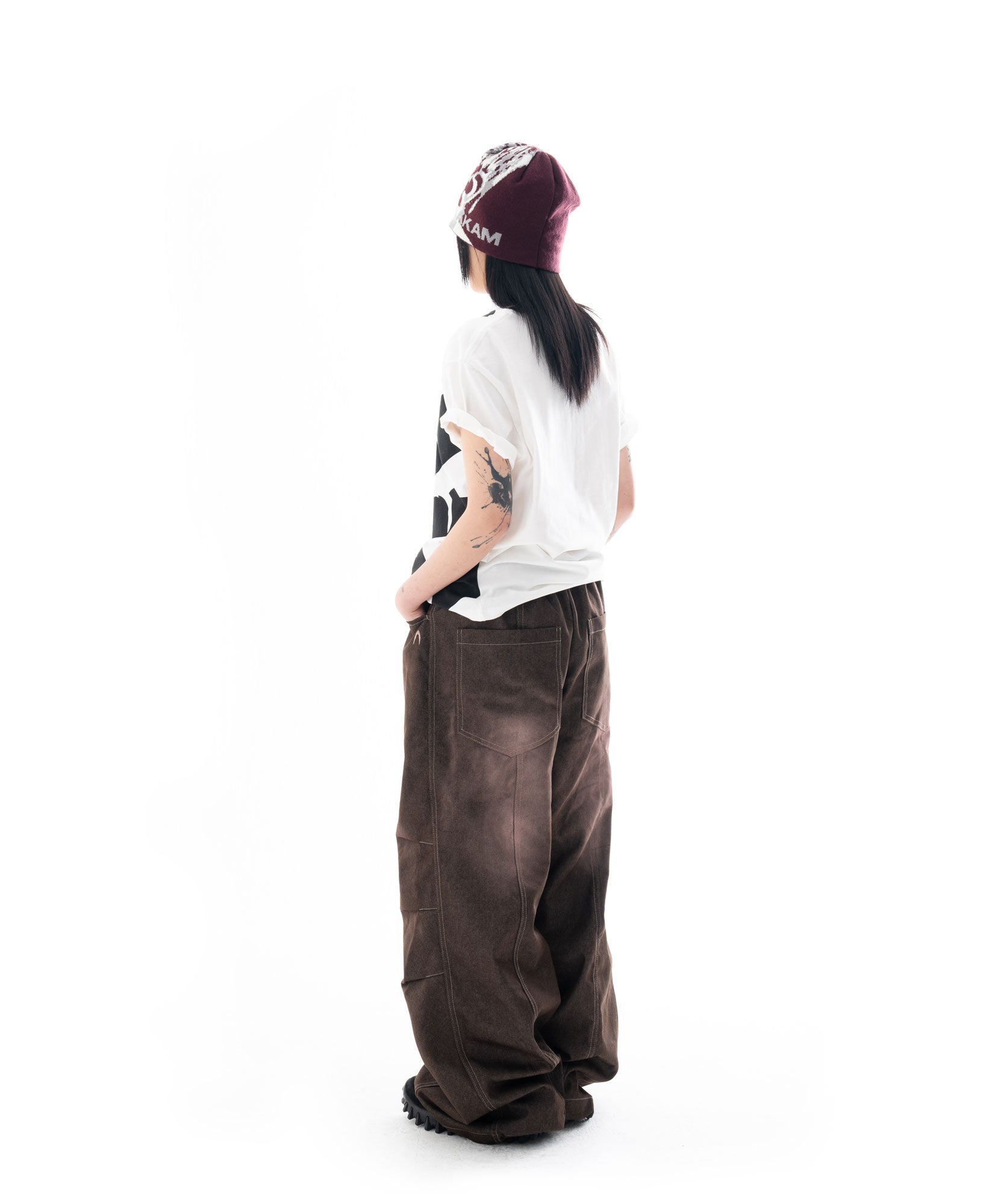 Sprayed Denim Pants (Brown)