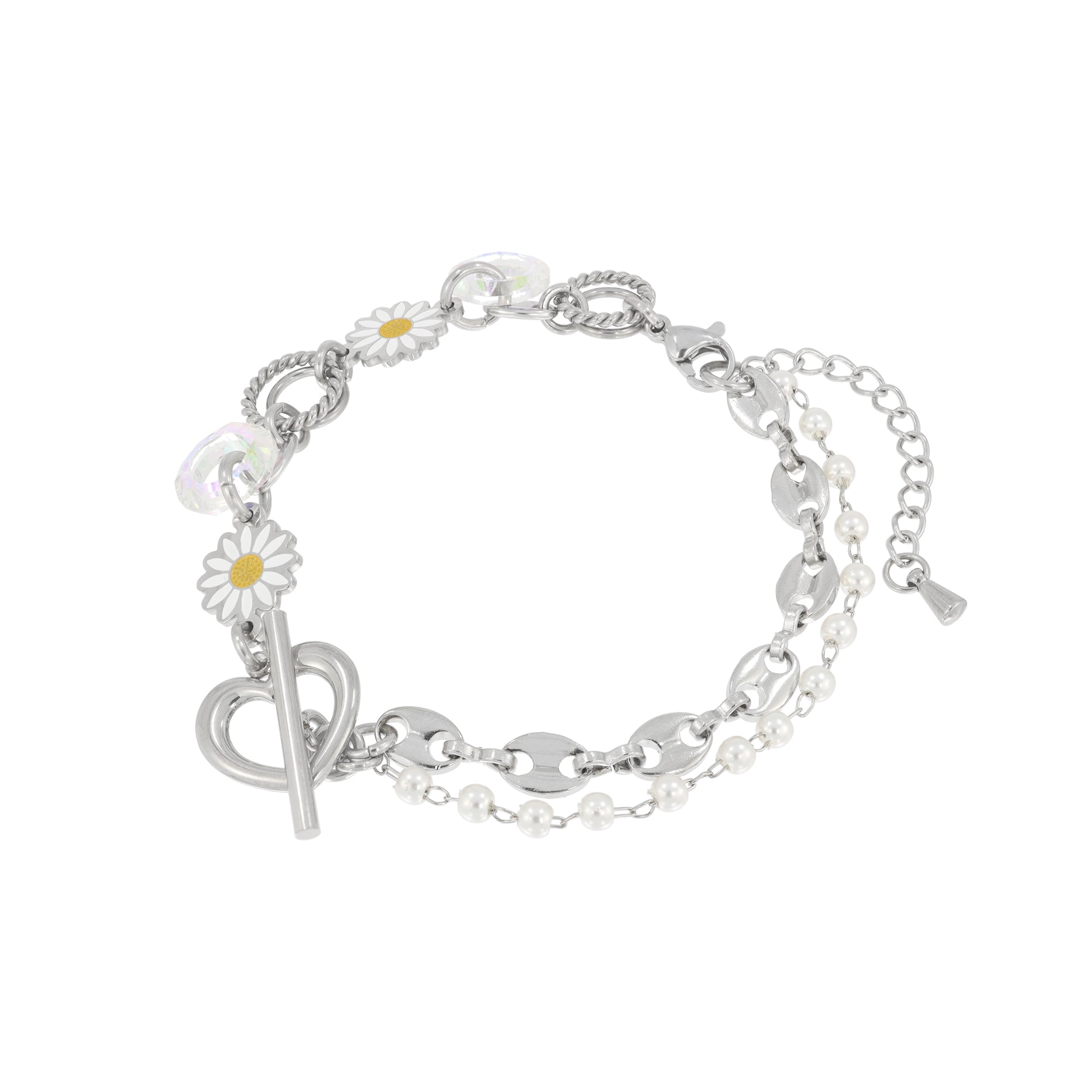 Heart Daisy Twinkle Bracelet