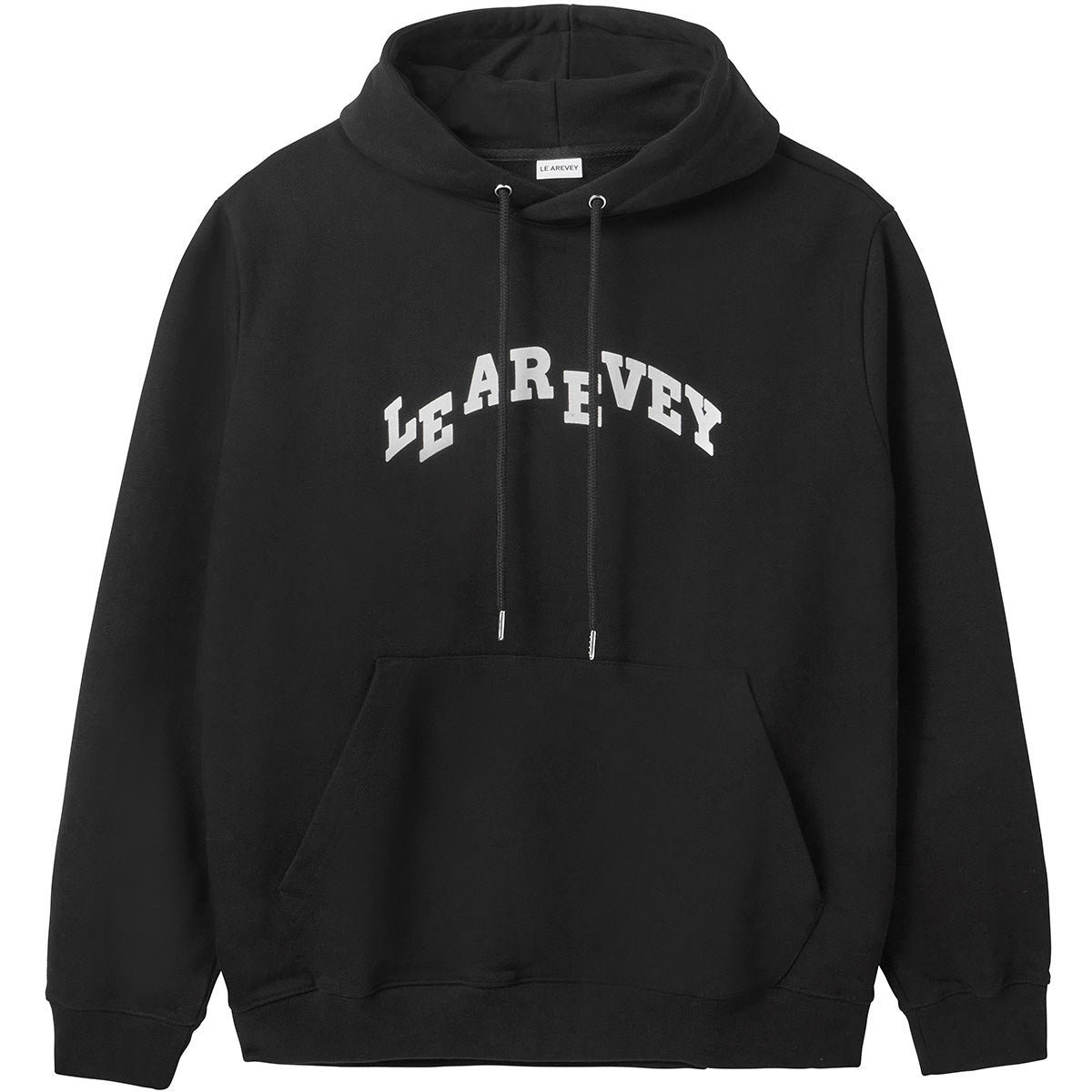 LE AREVEY ARCH LOGO HOODIE BLACK