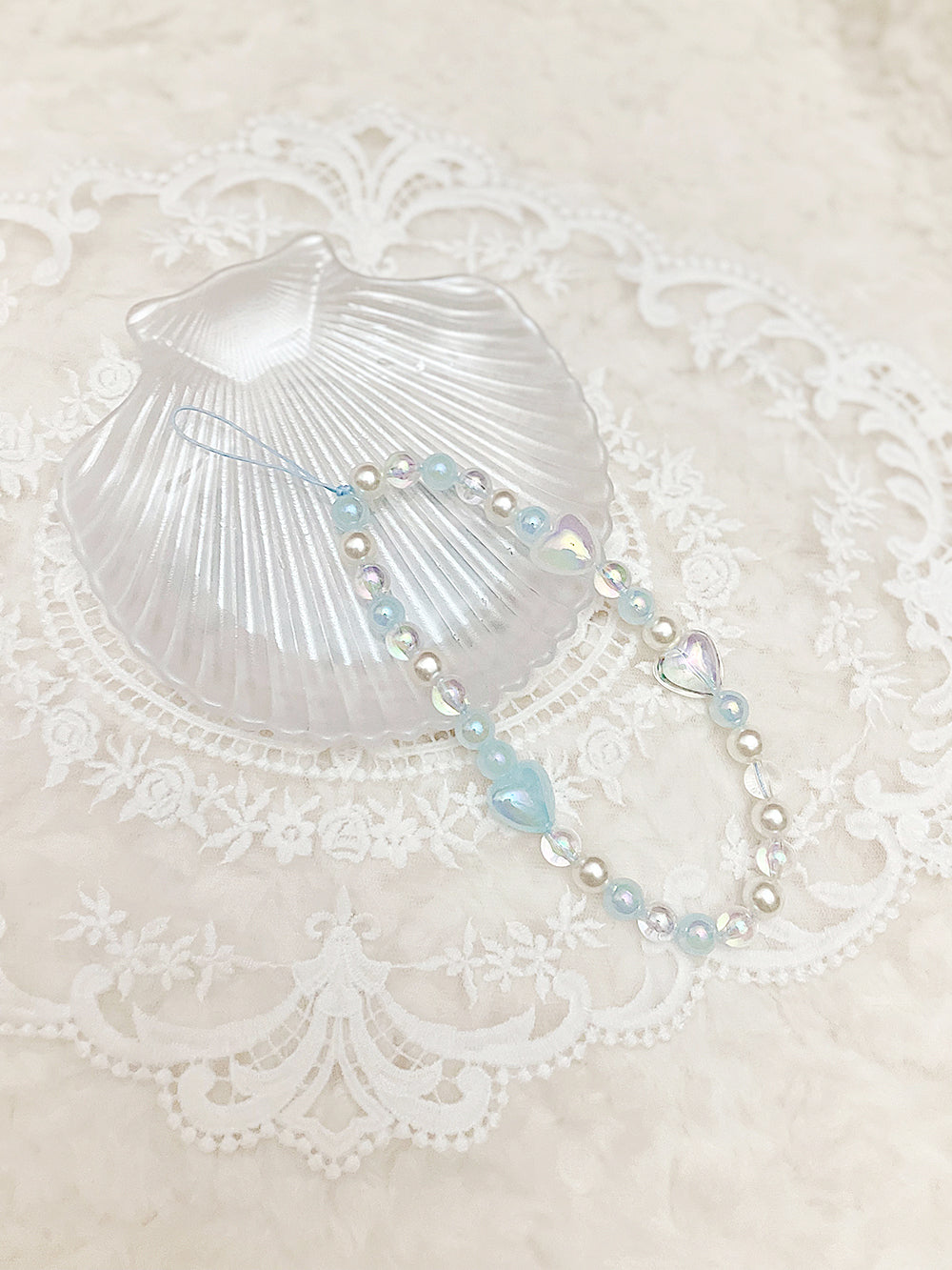 Bubble Heart Pearl Beads Key Ring (4color)