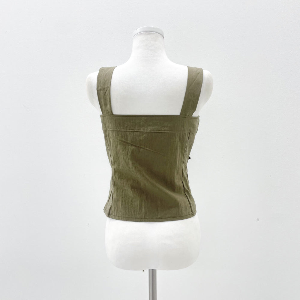 Nylon eyelet cargo corset sleeveless (2 Color)