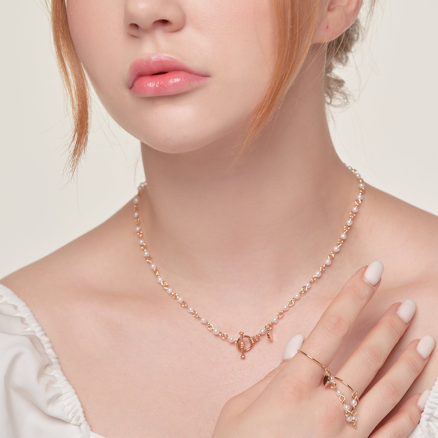 HEART TOGGLE PEARLS CHOKER