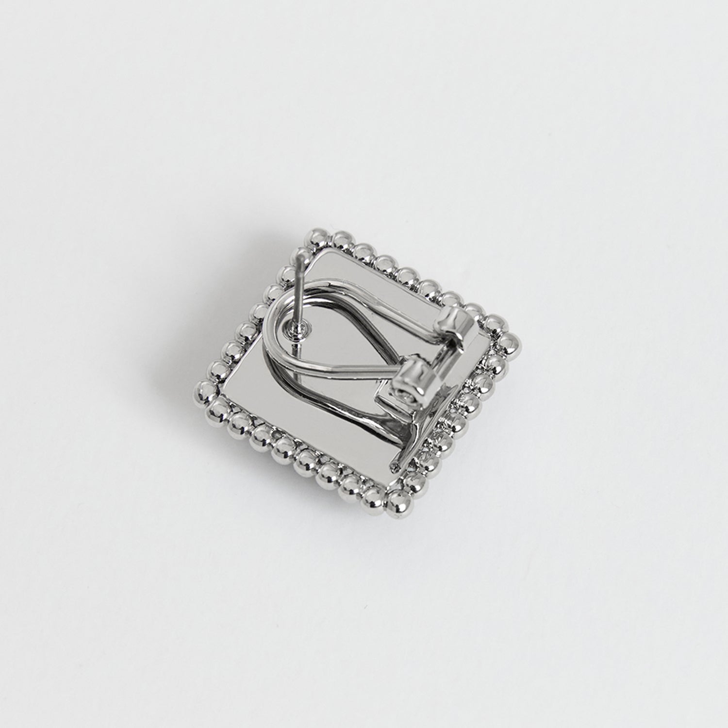 Square Heart Earrings_Silver