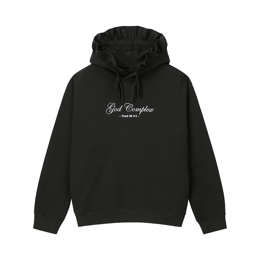  God Complex Ruffle Hoodie - BLACK