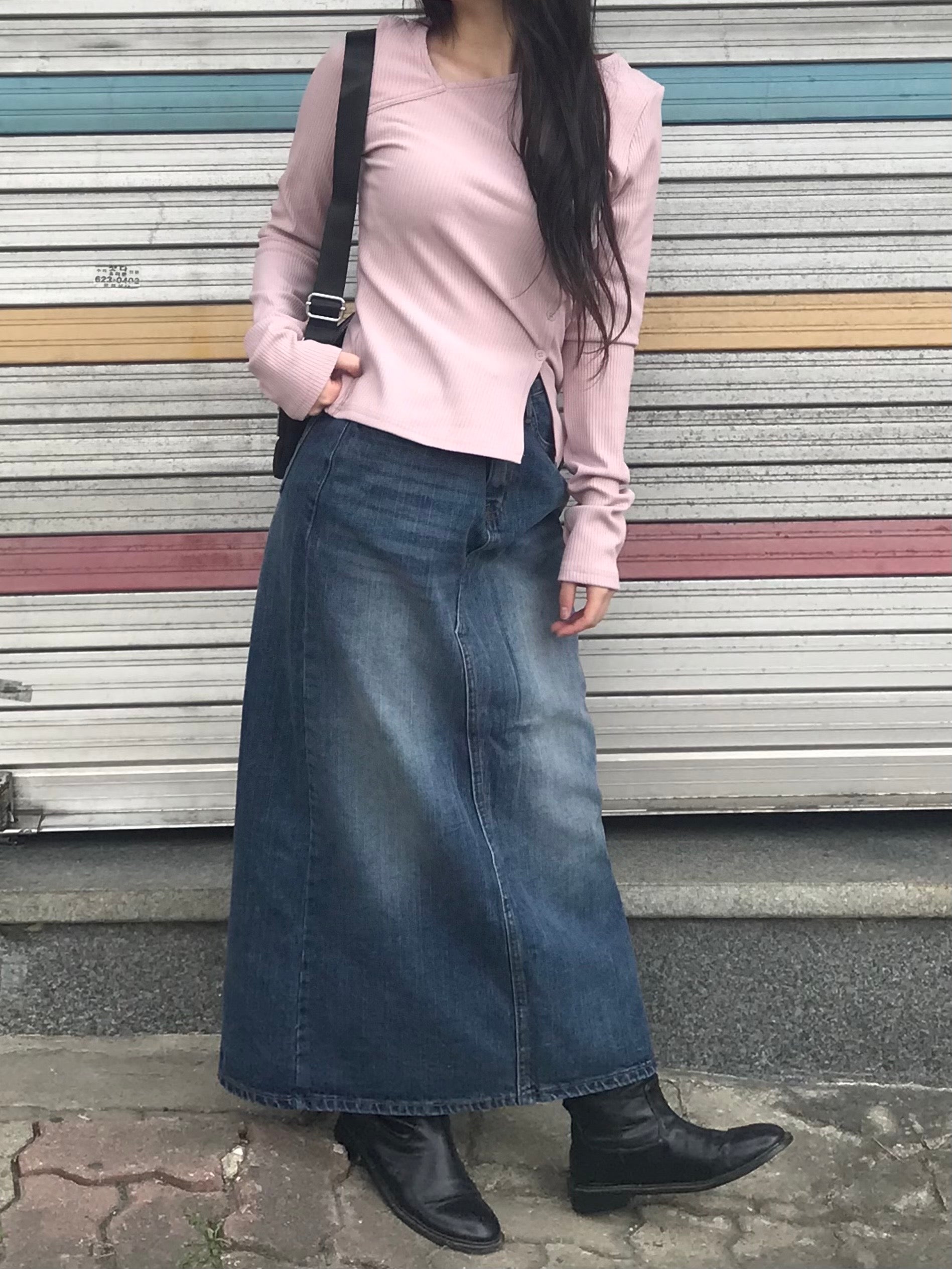 Walter denim long skirt