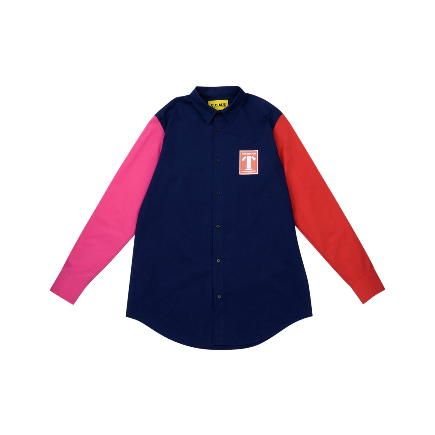 カラーブロックシャツ[UNISEX] Colour-Block Shirt (Navy)