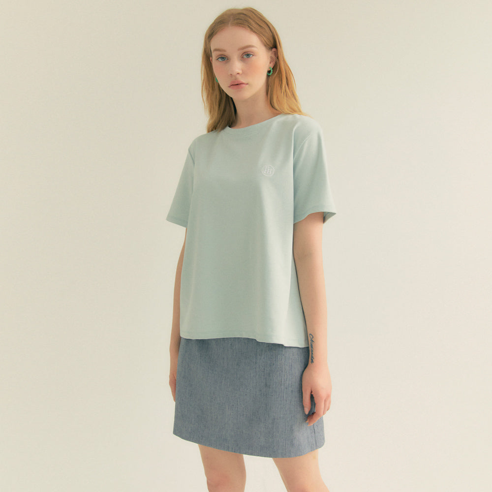 Linen Basic Skirt (Gray)