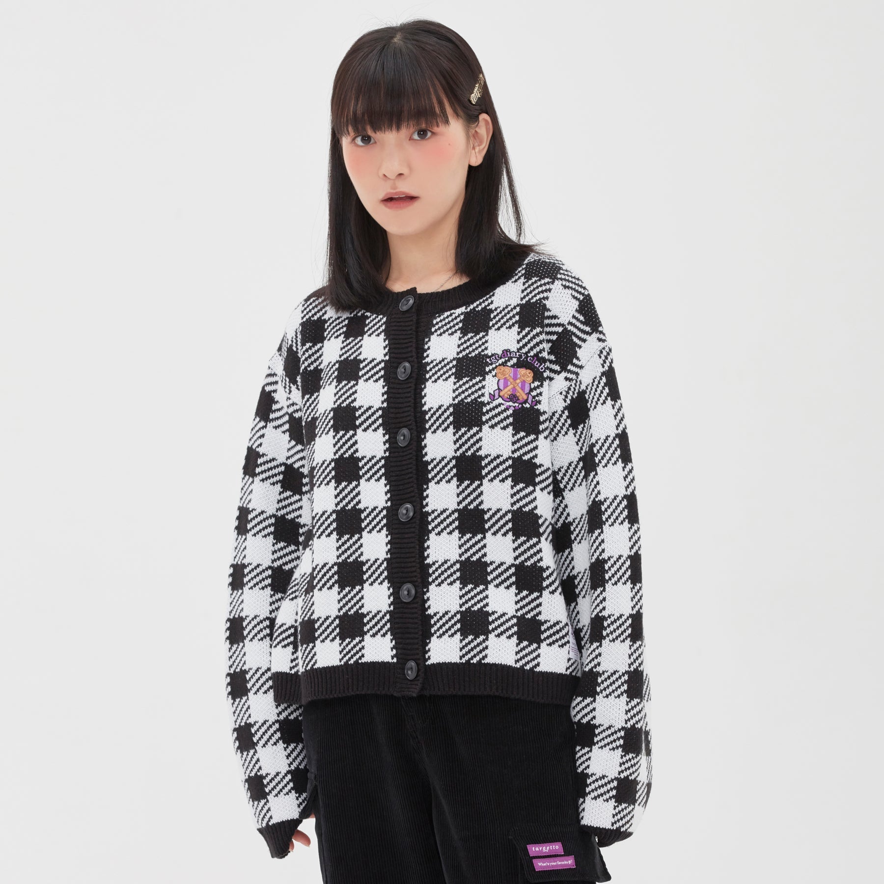 GINGHAM CHECK CARDIGAN