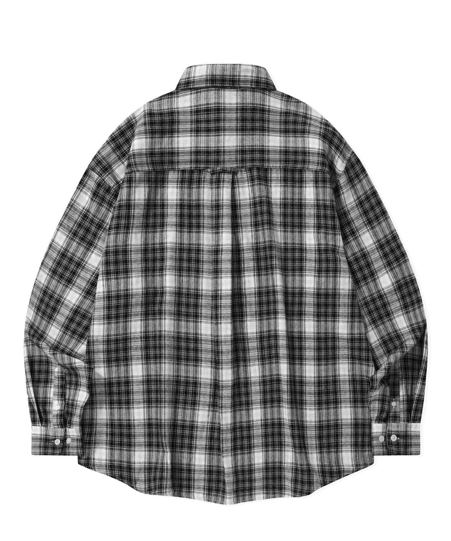 Overfit Madras Check Shirt-Black