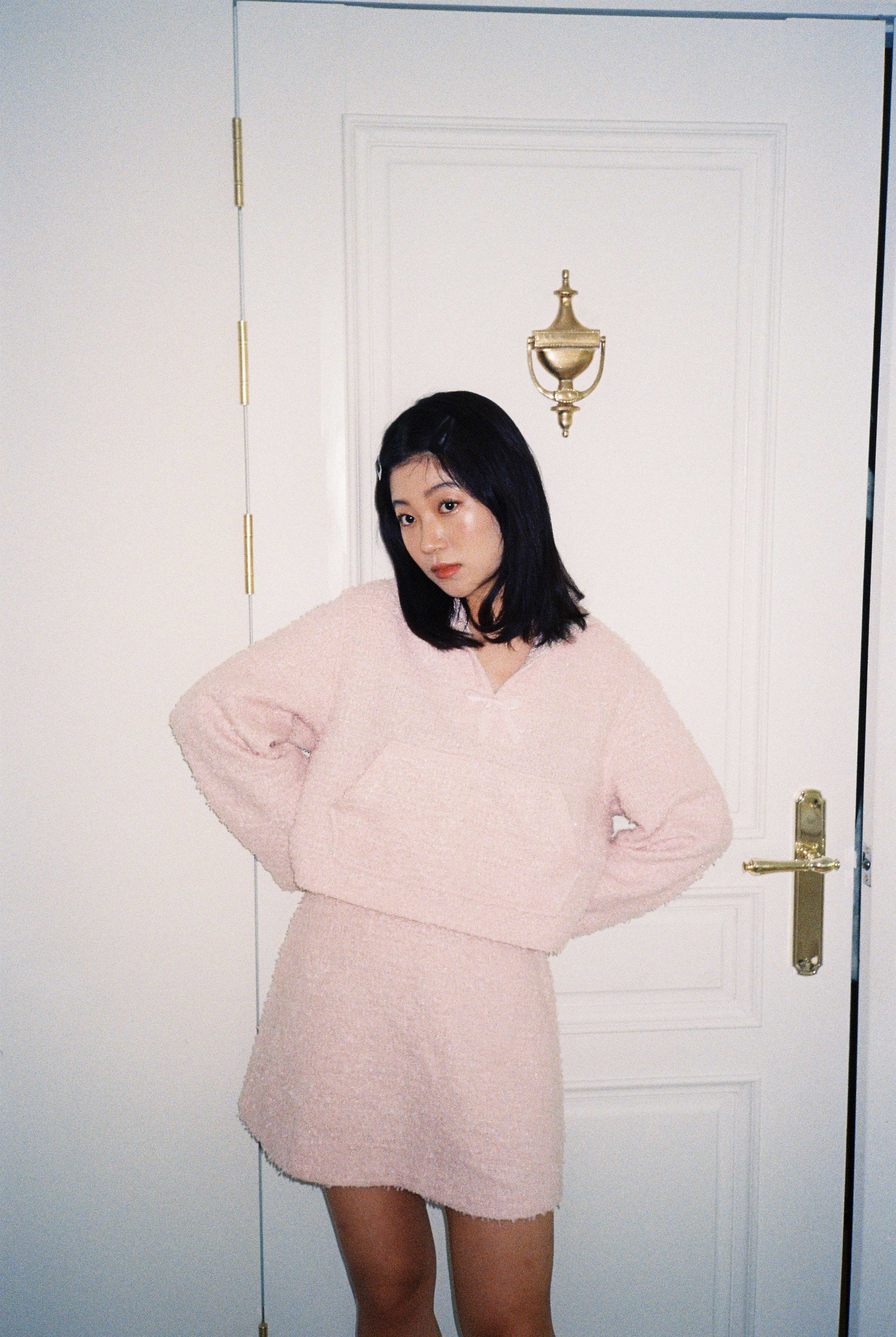 TISHA SAILOR TWEED BLOUSE _PINK