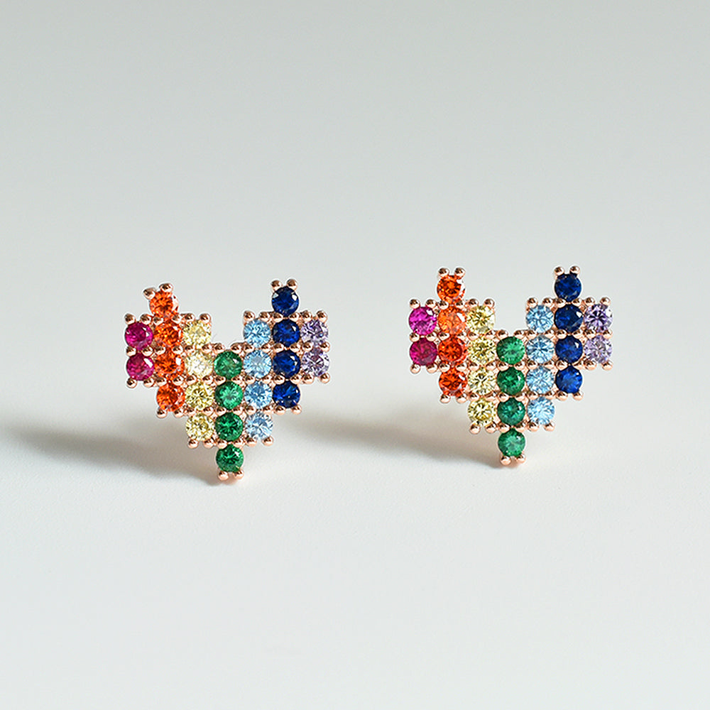 RAINBOW HEART EARRINGS