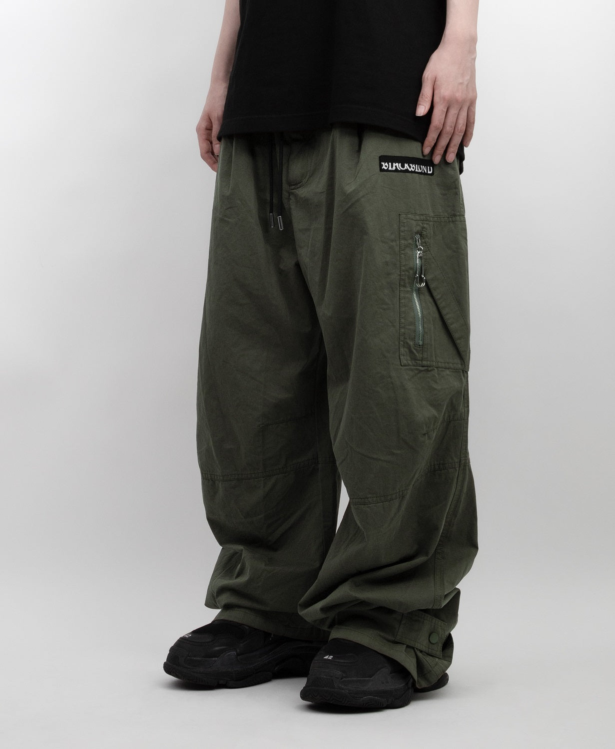 BBD Hidden Guts Logo Wide Cargo Pants (Khaki)