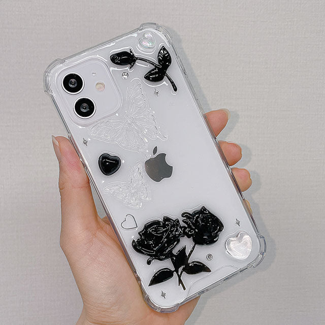 Black Rose iPhone Resin Case