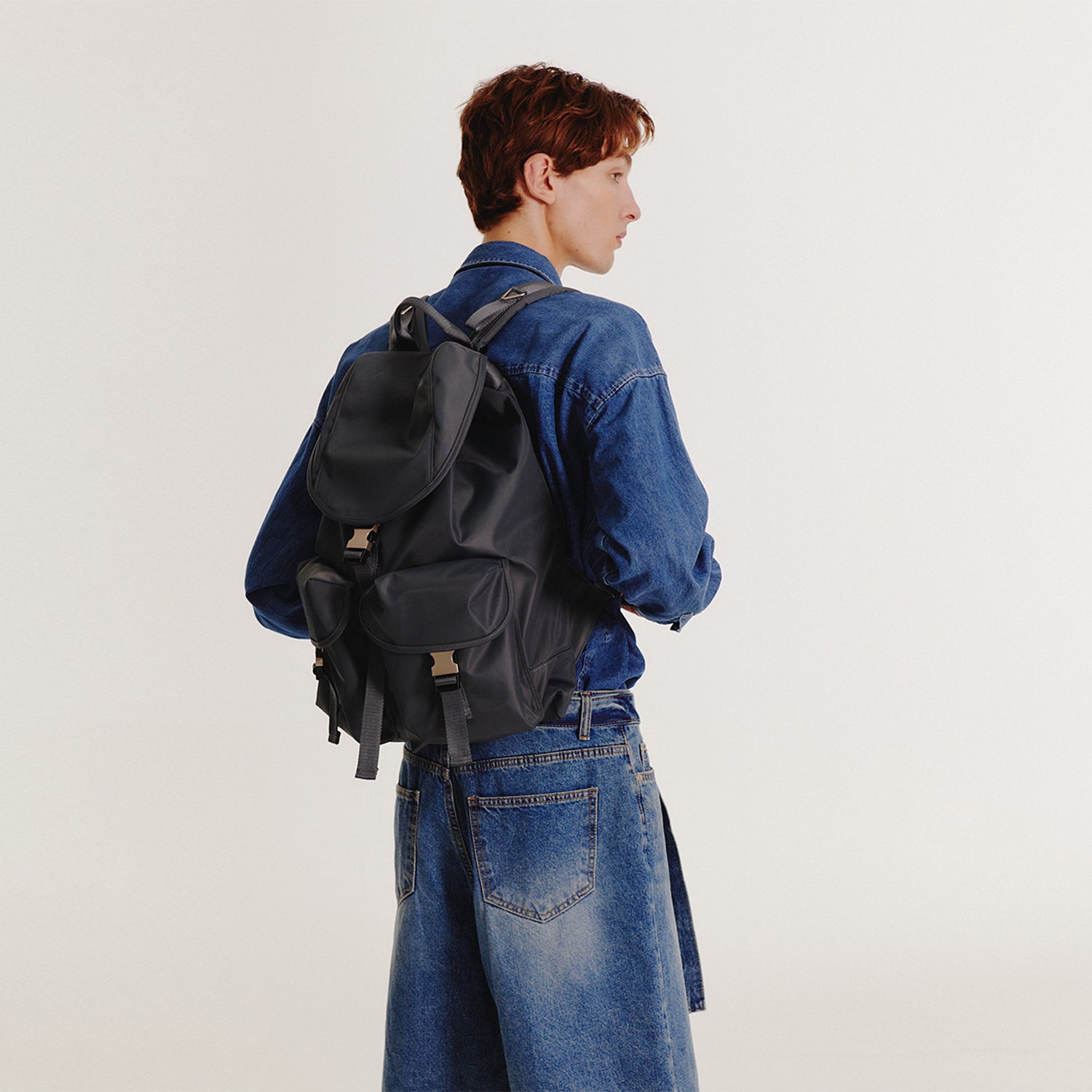 [After Pray Edition] 2-Pocket Nylon Cargo Rucksack (Grey)