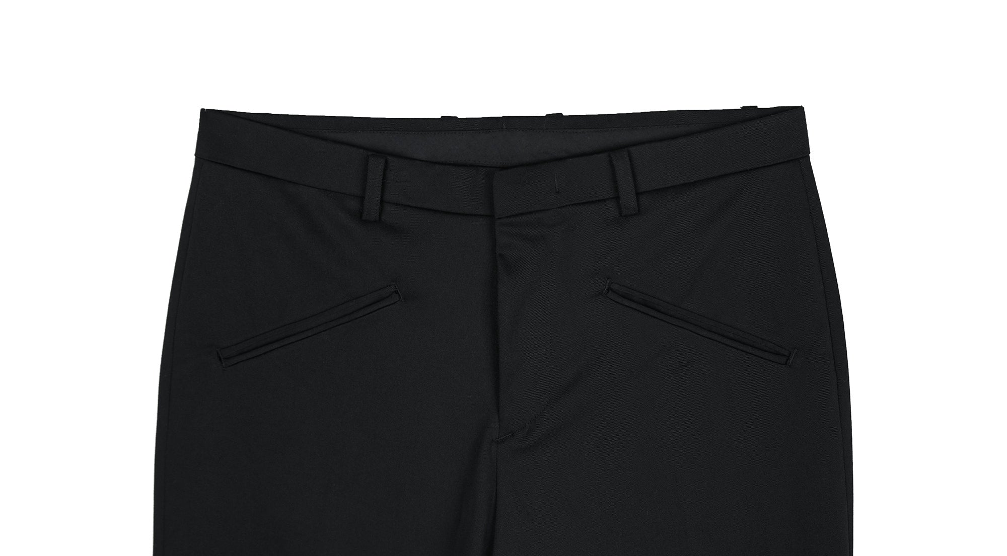 essential welt pocket slacks black