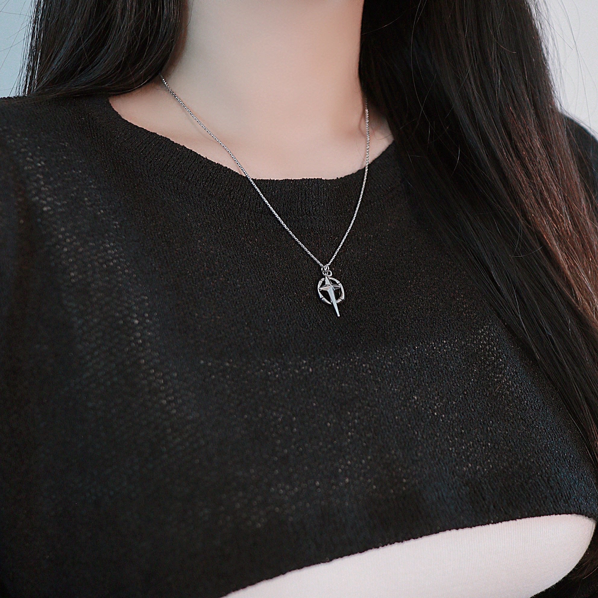 cross ring necklace