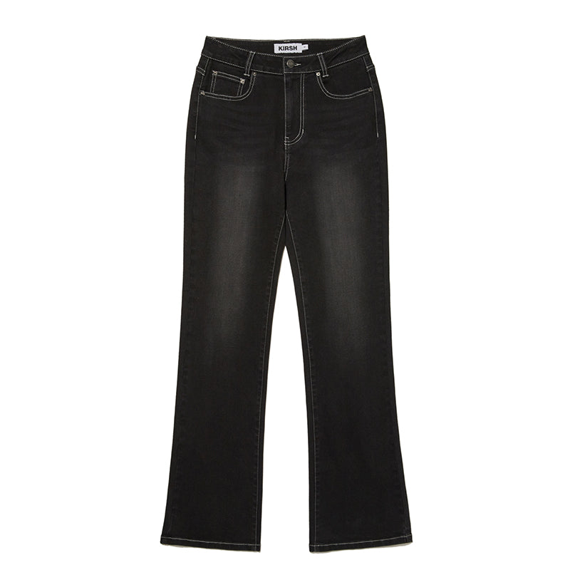 CHERRY SPAN SLIM-FIT DENIM PANTS [BLACK]