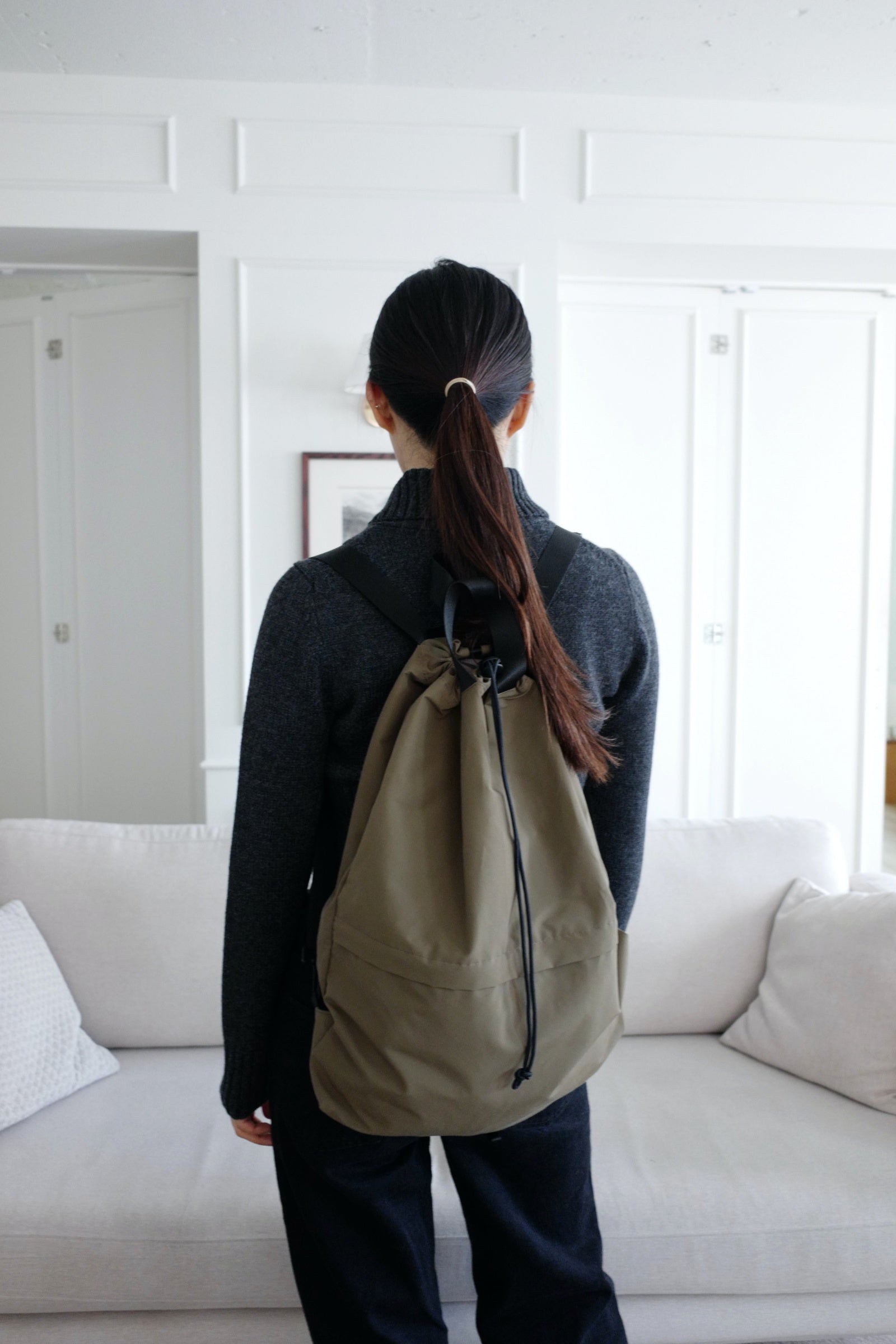 String backpack (Khaki_Brown)