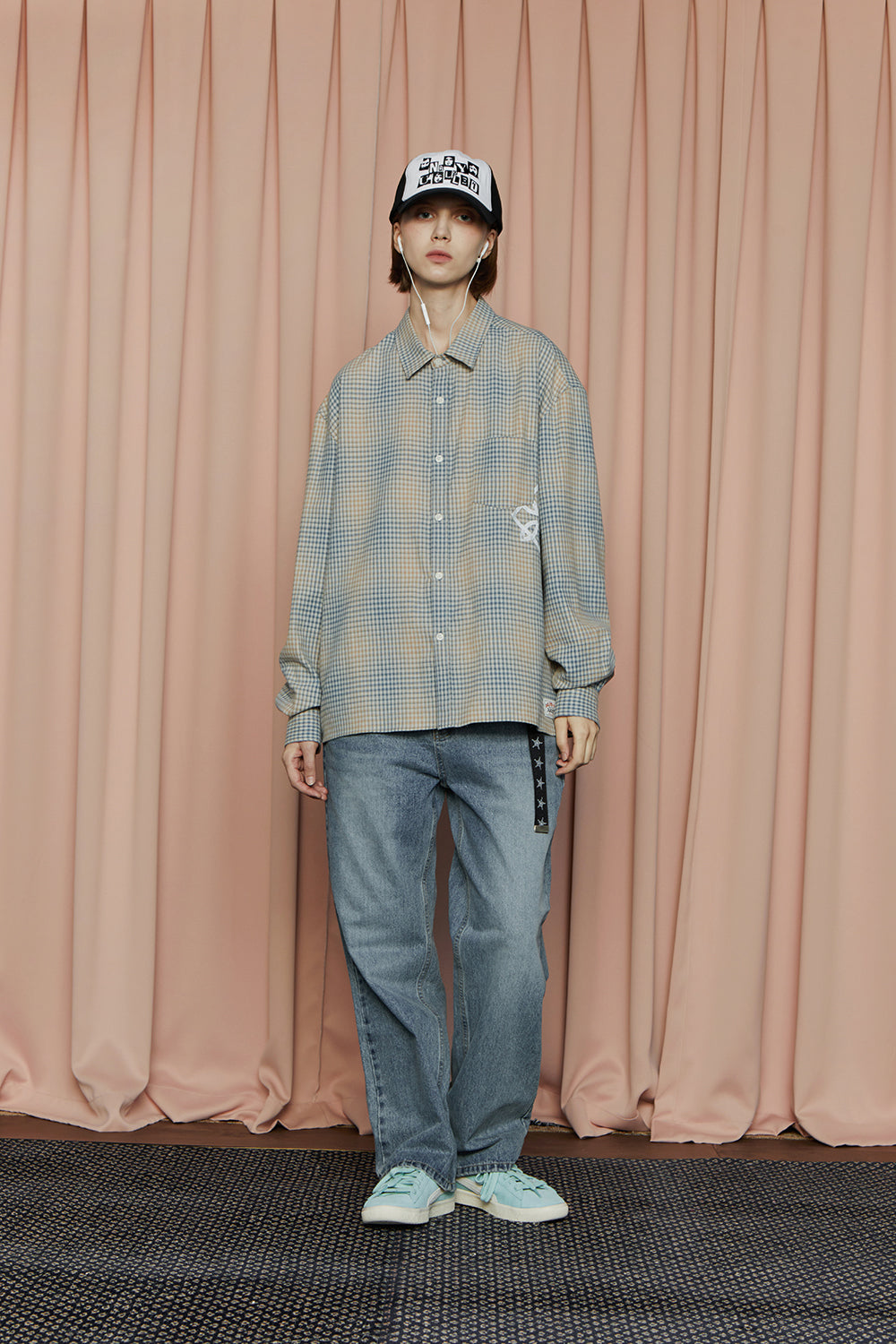 SYMBOL CHECK SHIRT / BLUE&BEIGE