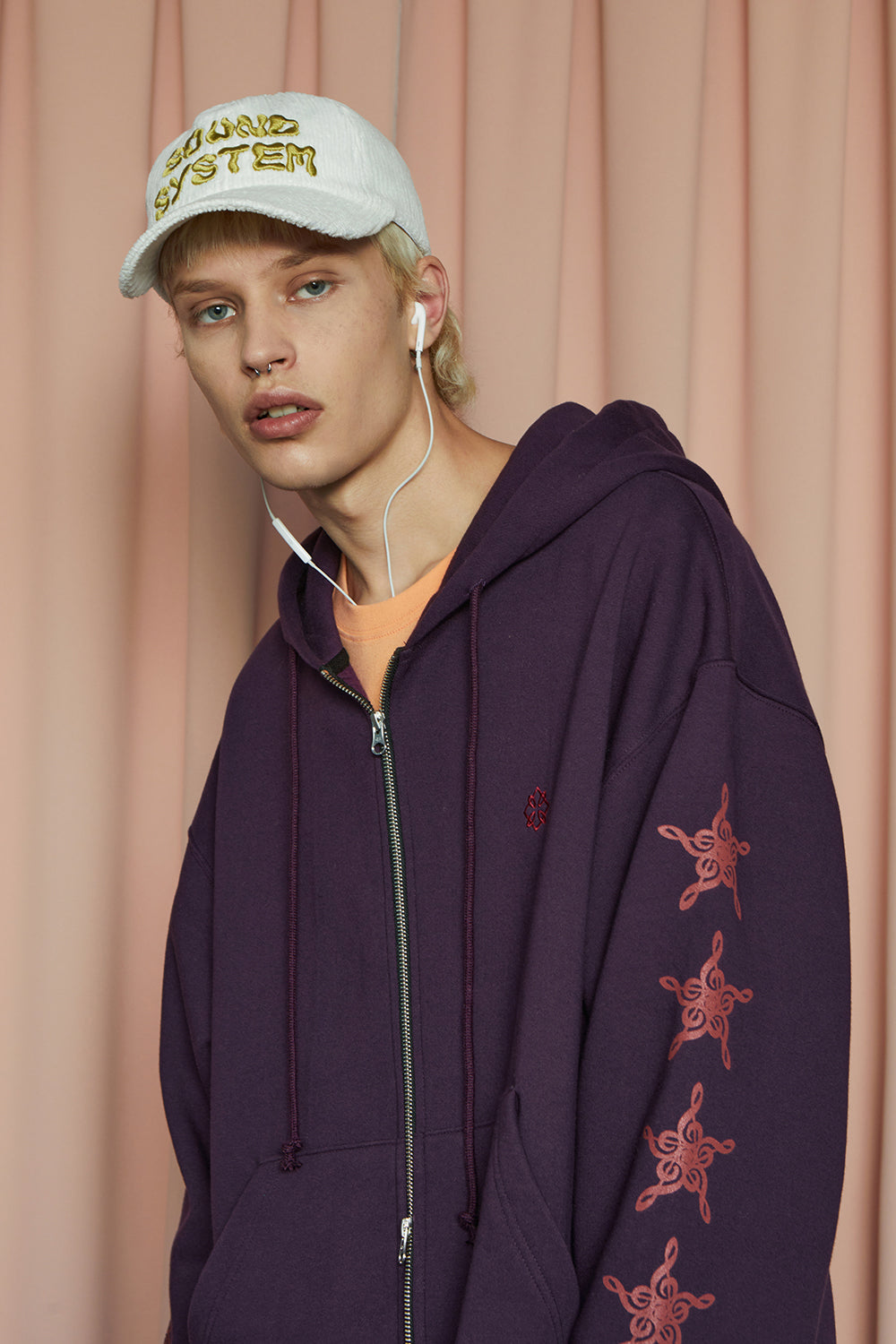 STAR ZIP-UP HOODIE / PURPLE