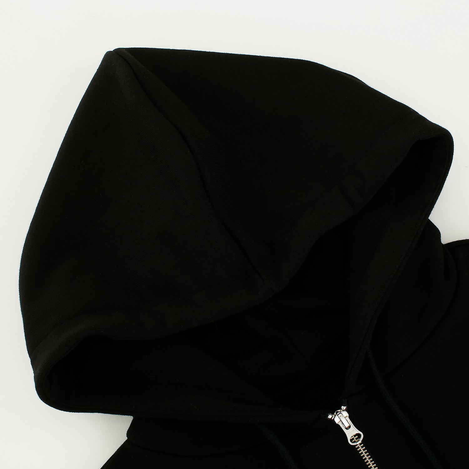 cut point hood zip-up - BLACK