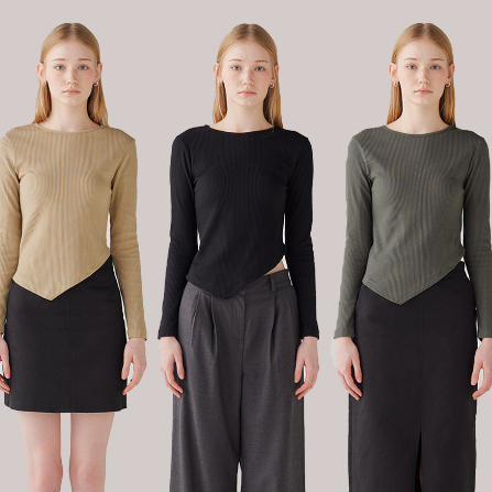 Asymmetrical ribbed Tshirts