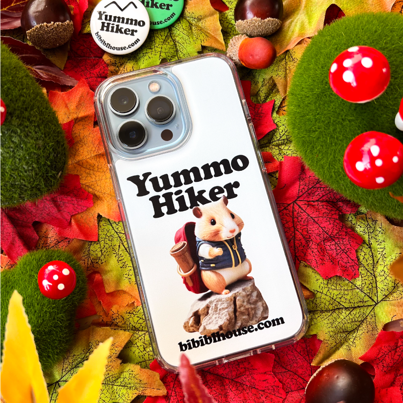 [transparent jelly hard] Yummo Hiker (White) Phone Case+Pin button set