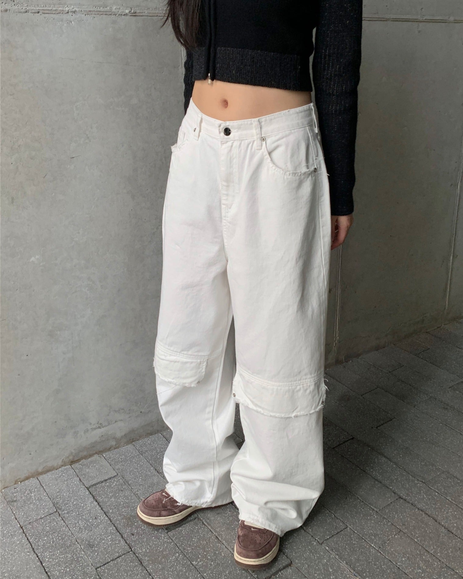 Block cotton pants