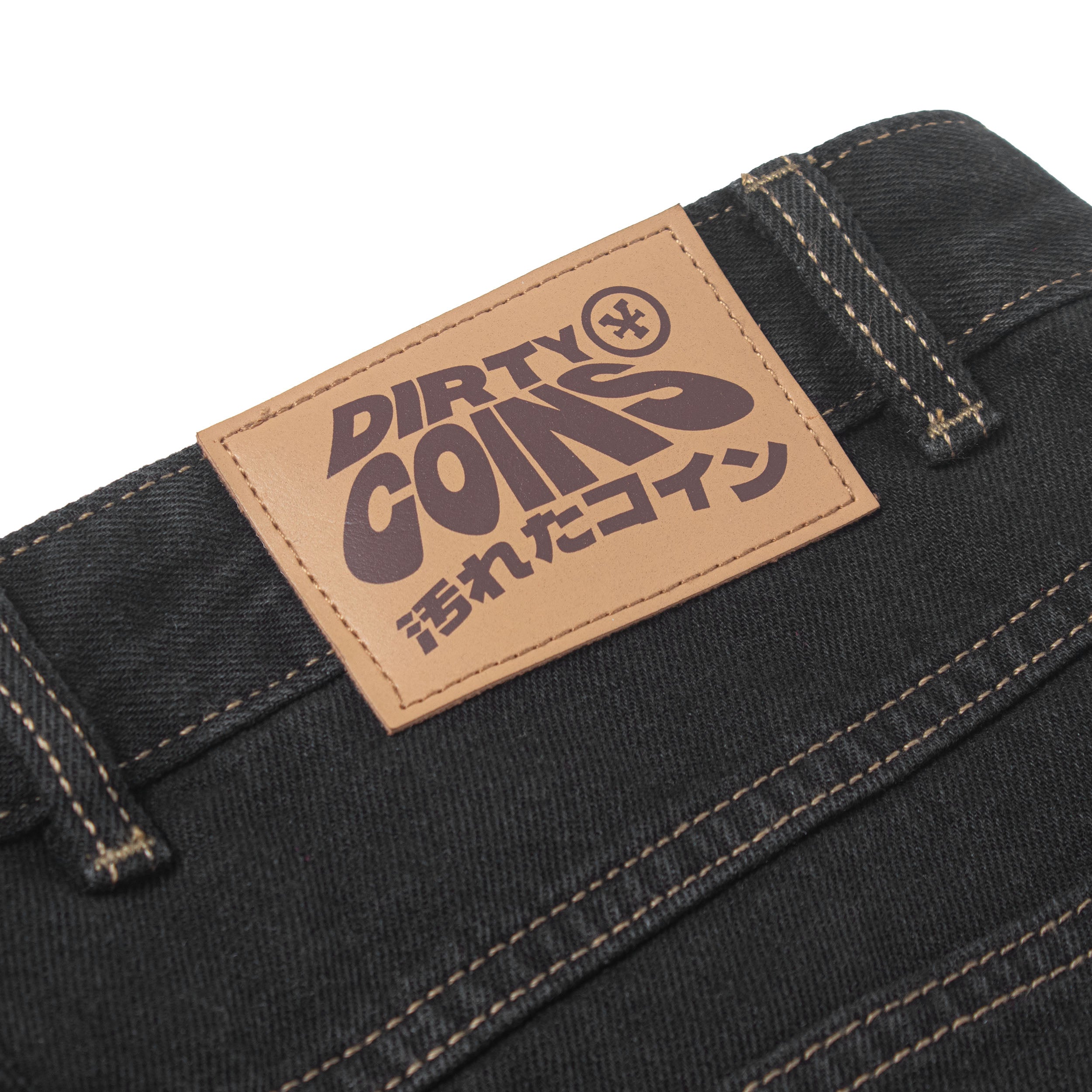 Logo Washed Knee Jeans - Black