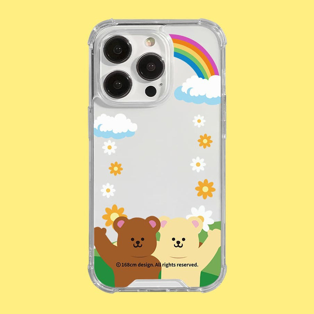 Clear Super Tank Bumper Case Cali Bears Rainbow Flower