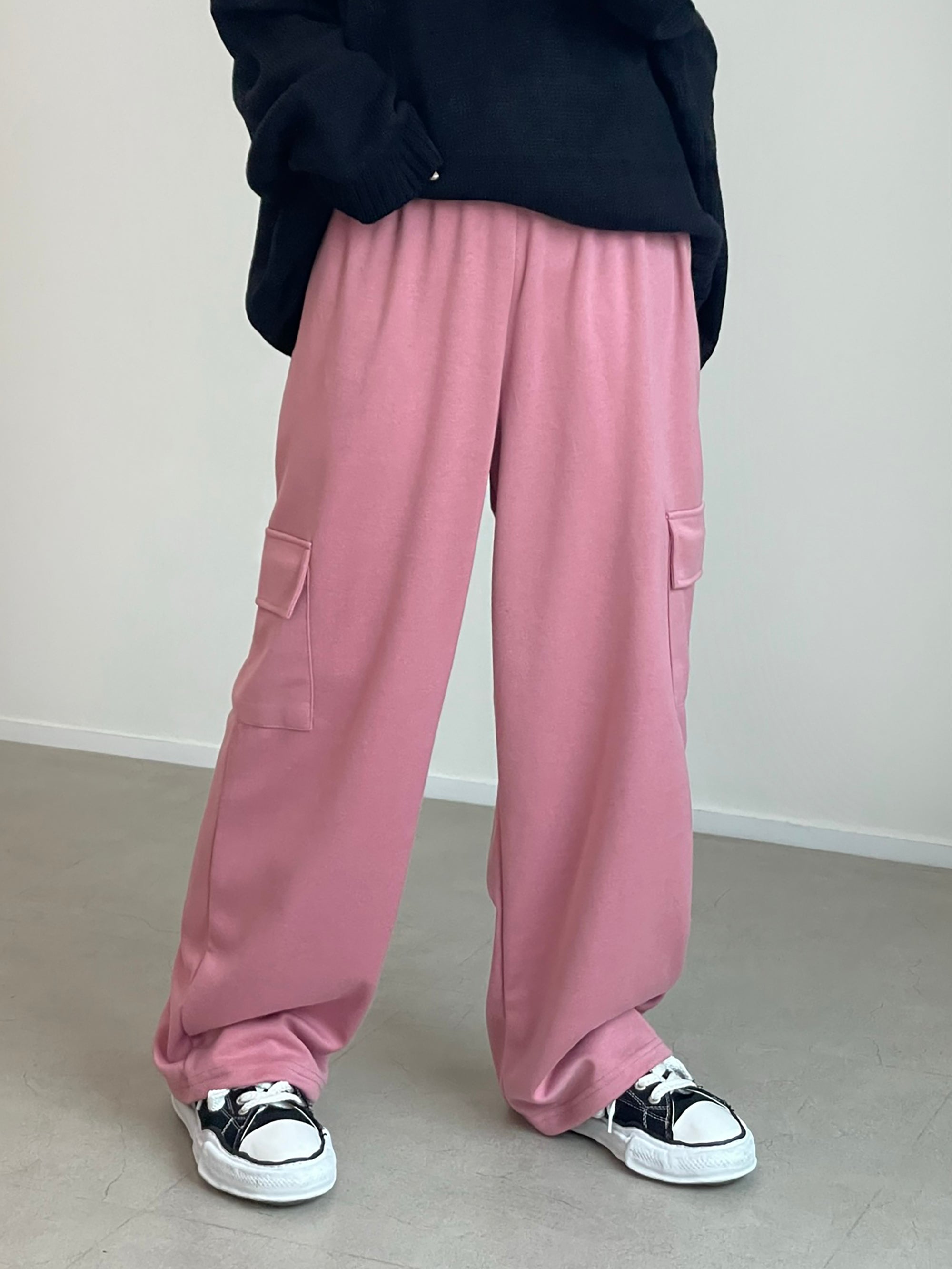 W pocket wide sweatpants