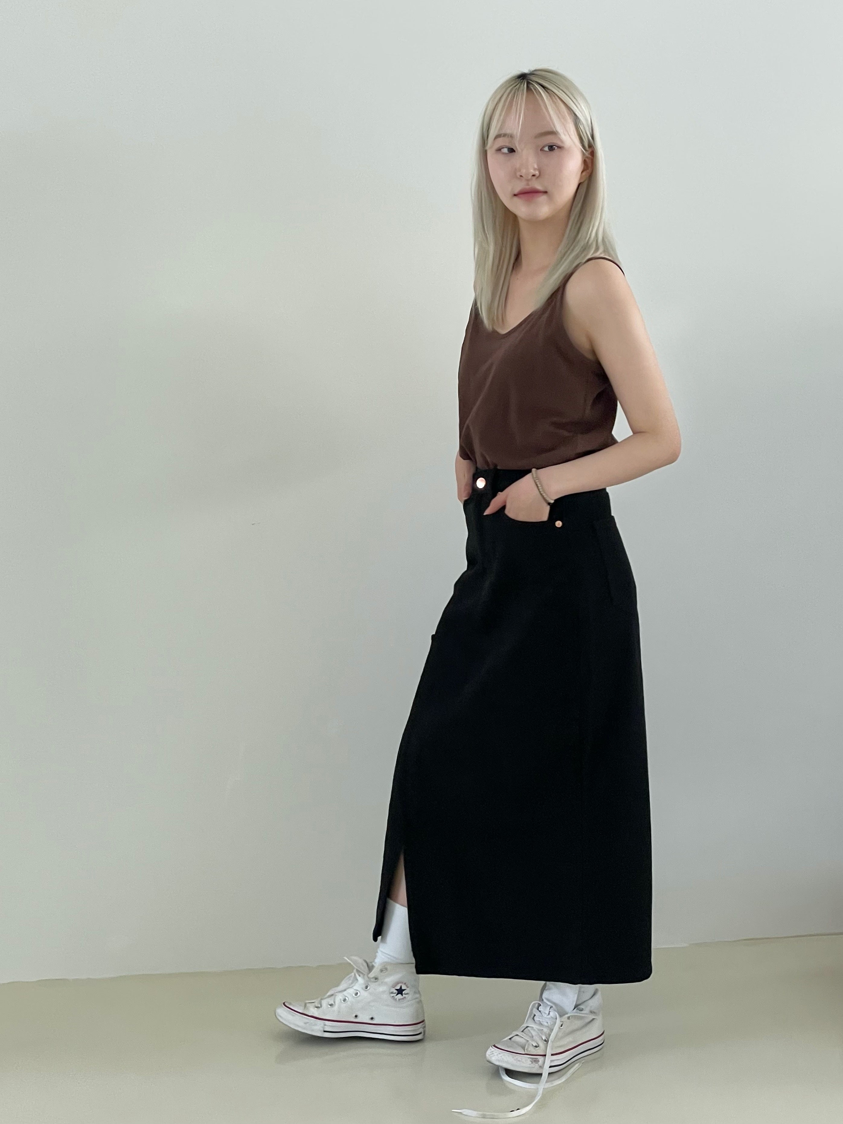 Vintage diagonal long skirt