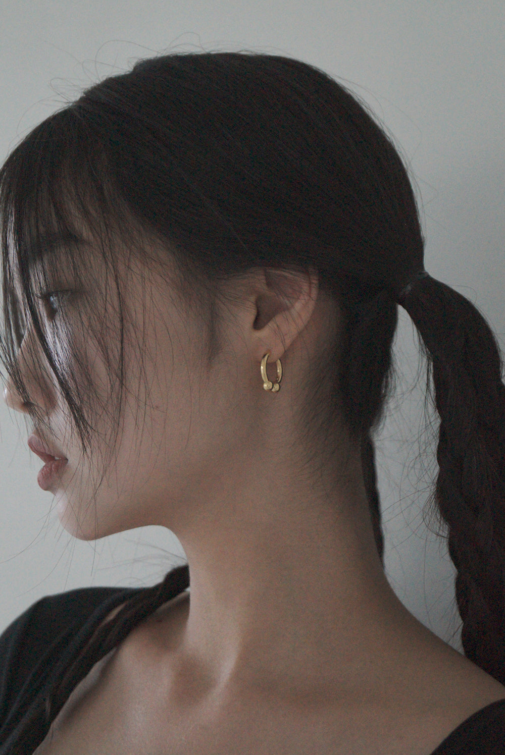 DUAL BALL GOLD EARRINGS