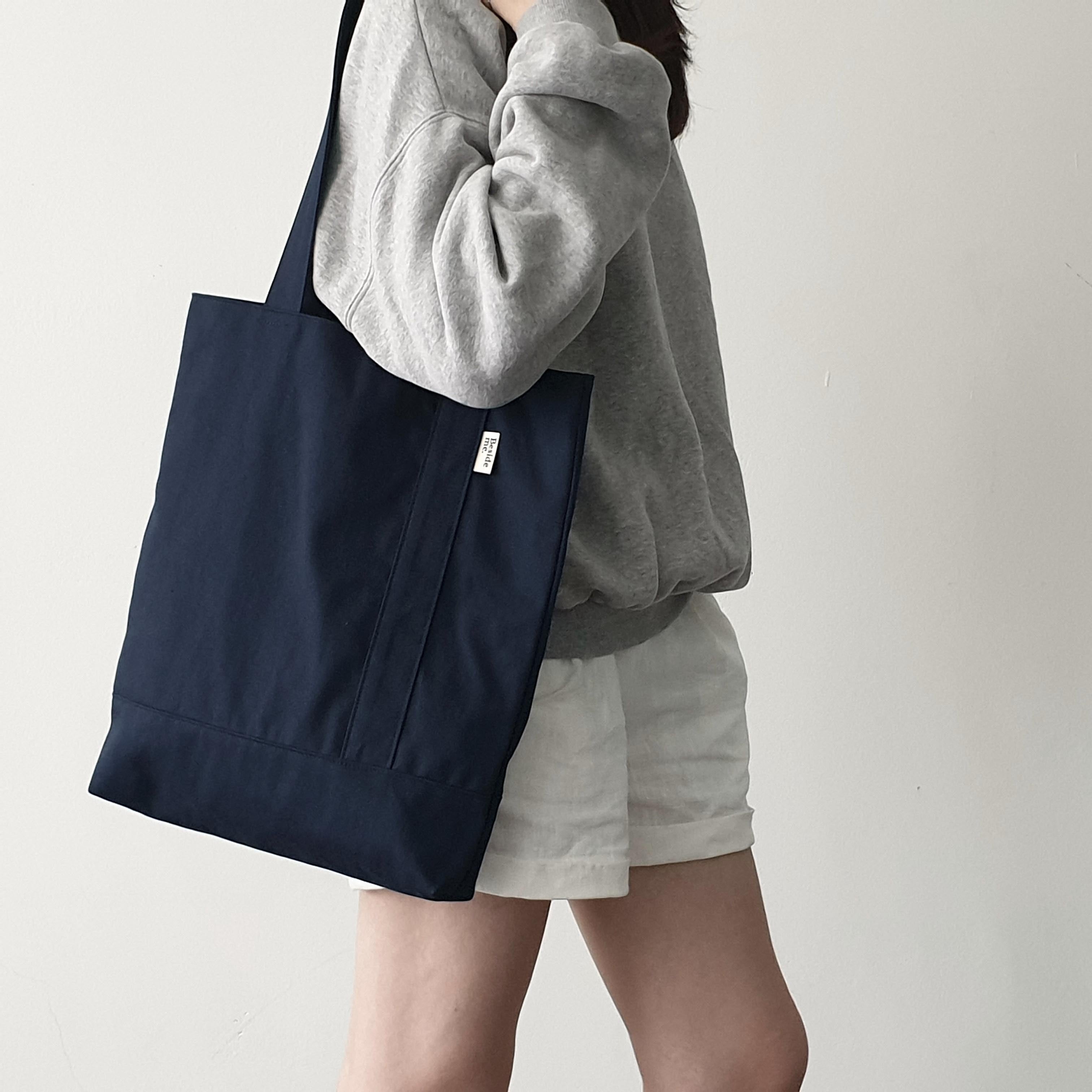 Twill simple line bag - deep navy