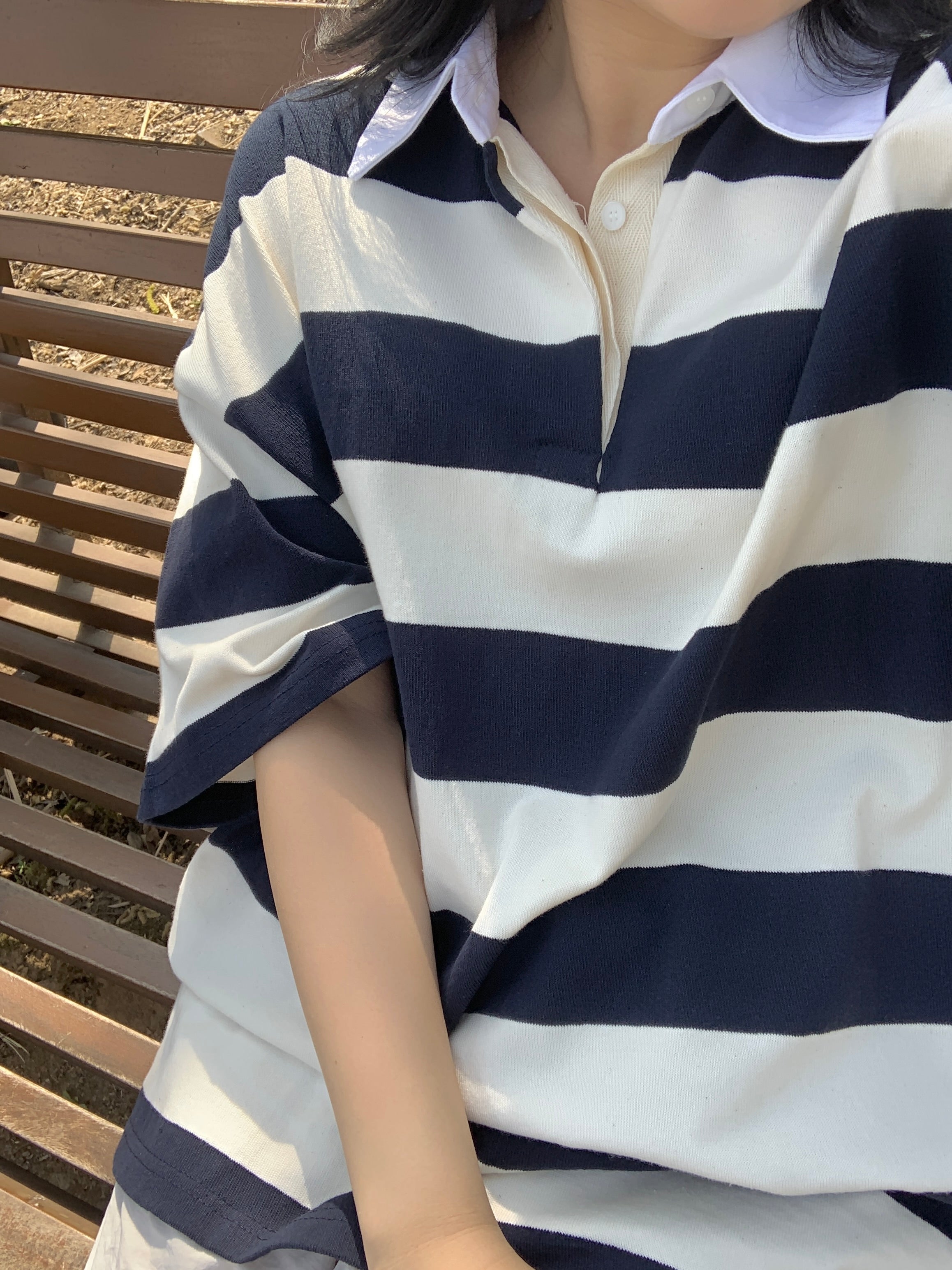Date Stripe Overfit T shirts (6 colors)