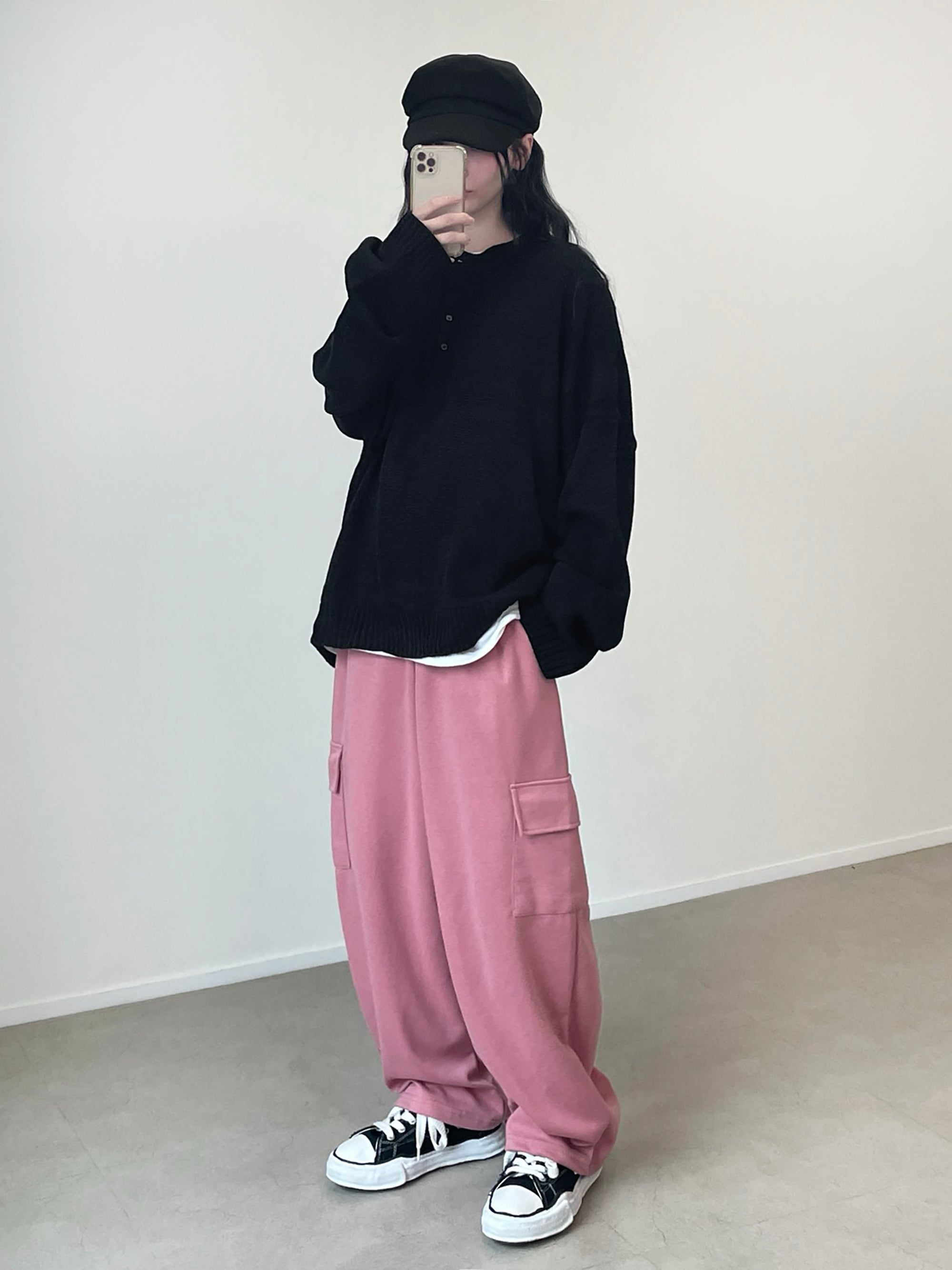 W pocket wide sweatpants