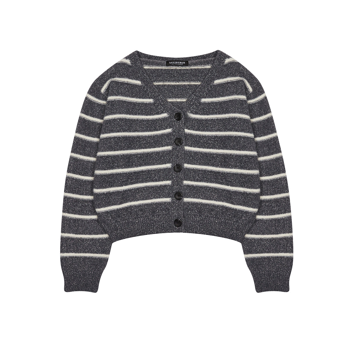 NM STRIPE CARDIGAN (CHARCOAL)