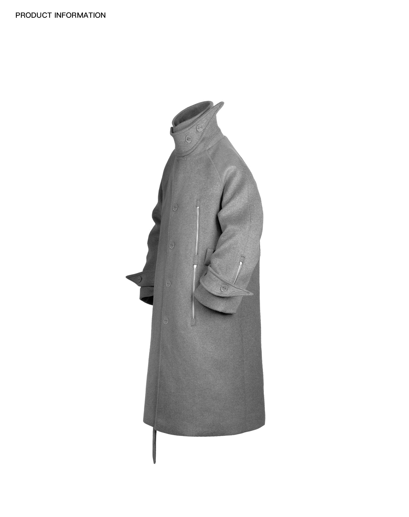 Heavy Shape Premium Gray Wool Coat