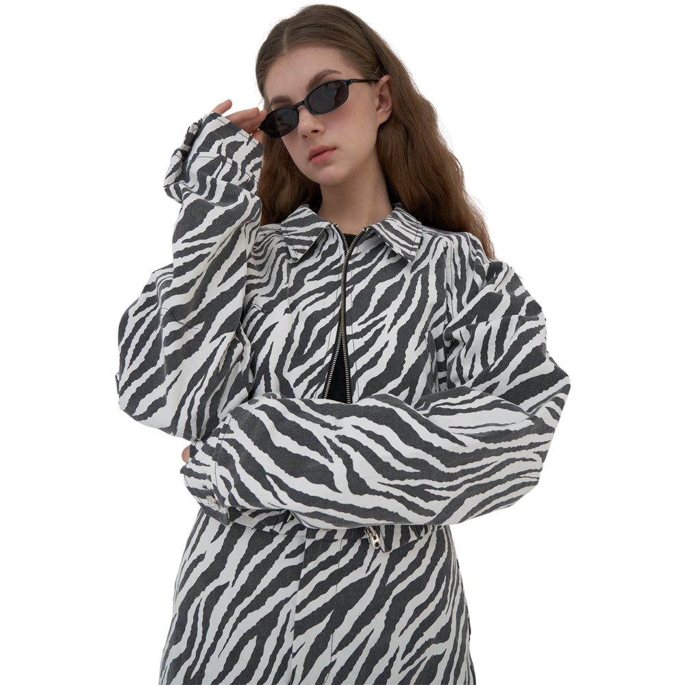 Zebra Crop Jumper [2COLORS]